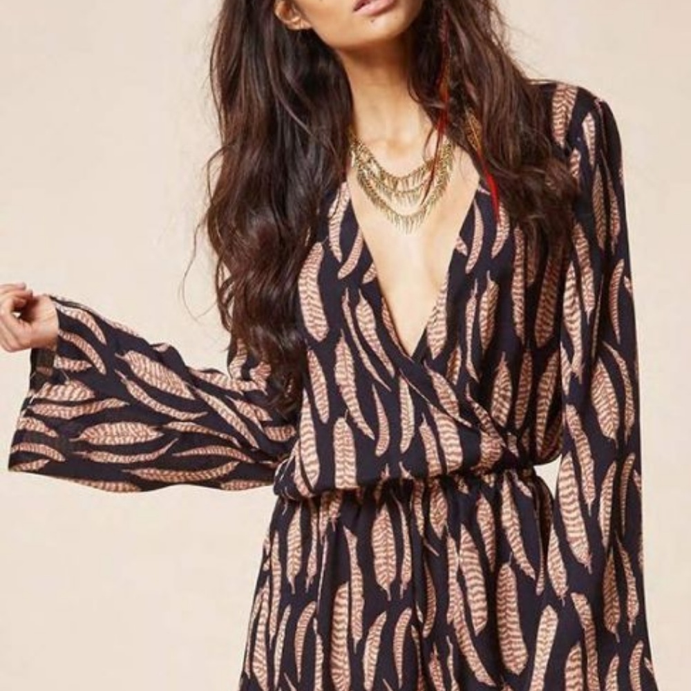 Blue Life | Boho Romper in Night Feather